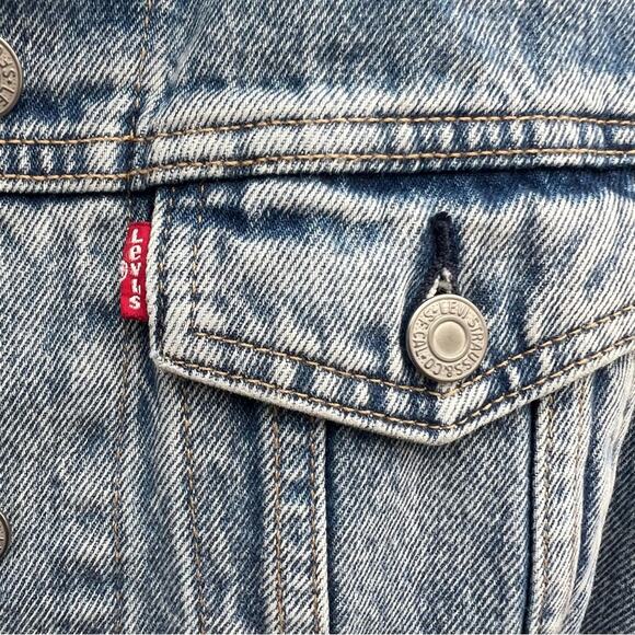 Levi’s MOTO JEAN ALTERED ZIP TRUCKER JACKET XS - Picture 3 of 9